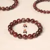 Pulsera de Cristal de Resina Roja 8/10/11mm Joyería Hecha a Mano con Cuentas Anillo Sencillo Accesorios Multitamaño Cuentas Que Mejoran el Cutis