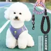 Correa para Mascotas Nylon Reflectante Telescópica Correa para Perro Estilo Arnés Chaleco Teddy Bichón Pomerania Arnés Reflectante