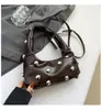 Bolsa Portátil Personalizada Coreana, Gama Alta, Lujo Accesible, Diseño de Nicho, Bolso de Hombro Único Decorativo Incrustado de Moda para Mujer