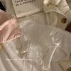 Ropa interior cómoda y transpirable de estilo japonés, bonita y fresca, con pequeñas flores, sencilla, de algodón y orejas de madera para mujer, para estudiantes y niñas.