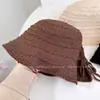 Sombrero de Pescador Estilo Japonés Ligero de Oxígeno Estilo Vacaciones para Mujer, Sombrero de Punto con Protección Solar de Verano con Lazo de Cola de Golondrina, Sombrero de Sol Moderno