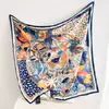 Lenço de Seda Vintage Estilo Francês para Mulheres, Lenço Quadrado Pequeno Versátil com Estampa Paisley, Lenço de Fita Artístico, Lenço de Pescoço, Seda no Atacado