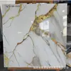 Nuevo Modelo de Exportación Baño de Oro Lujoso con Piedras Superficie Completamente Esmaltada Brillante Azulejos para Sala de Estar 00X600 Azulejos Impermeables para Piso de Cocina y Baño