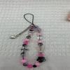 Doce Cool Love Bow CCD Camera Hand Rope Acrílico Handmade Beaded Mobile Phone Chain DIY Mobile Phone Chain
