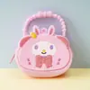 Porta-moedas de Silicone Desenho Animado Infantil Bolsa de Pano KT Rab Versátil Feminina Fofa Bolsa de Mão Armazenamento Maquiagem Acompanhamento Bolsa de Presente