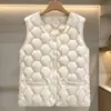 Colete Leve de Algodão Estilo Novo 2026 para Mulheres, Colete Curto Sem Gola para Outono e Inverno, Jaqueta Redonda de Tamanho Grande
