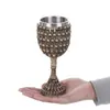 Copa de Vino Calavera Taza Calavera de Resina Vajilla Personalizada Decoración del Hogar Copa de Vino Tinto Calavera con Revestimiento Interior de Acero Inoxidable