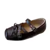 Zapatos Mary Jane para niños de estilo vintage con punta cuadrada, zapatos de princesa para niñas, zapatos de una sola suela blandos y poco profundos para niñas