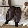 Calça de Bebê Outono e Inverno Calça de Perna de Ursinho para Menino com Forro de Lã Calça de Moletom Grossa Calça Quente de Inverno para Bebê Crianças