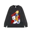 Ropa Masculina de Calle Holgada Transfronteriza Anime Camiseta con Estampado de Cómic Japonés Oversize Algodón Puro Manga Corta Hombres y Mujeres