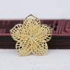 Yiwu Flor de Malla Hueca Multicapa Chapada en Oro Pasador para el Cabello Accesorio para el Cabello de Novia Tocado B547