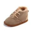 Sapatos de inverno para bebês e crianças pequenas de 0 a 1 ano com forro de fleece, quentinhos, sapatos infantis, sola macia, sapatos de algodão para bebês 2083