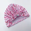 Chapéus Europeus e Americanos para Recém-Nascidos de Comércio Exterior, Chapéus Indianos Estampados de Laço Fofo para Primavera e Verão, Chapéus de Tricô com Orelhas de Coelho