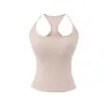 Top Deportivo Fitness Sexy para Chicas con Almohadillas en el Pecho, Camiseta Base Corta Versátil de Verano Ajustada
