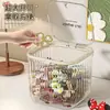 Caja Organizadora Transparente de Escritorio Creativa con Tapa, Gran Capacidad para Accesorios del Cabello, a Prueba de Polvo, para Pasadores, Pinzas, Gomas Elásticas, Cuerdas para el Cabello, Acabado
