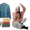 Cardigan Suéter Abrigo de Punto Suave de Manga Larga Jacquard Hueco Cuello Redondo Estilo Francés Suave para Mujer