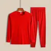 Ropa de otoño para hombre pantalones largos hombre rojo brillante año de nacimiento ropa interior térmica fina ropa interior para jóvenes y mediana edad cubierta de lana