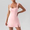 Transfronterizo Nuevo Sexy Tirante Color Sólido Yoga Tenis Falda Ligera Transpirable Exterior Golf Deportes Vestido Mujer