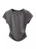 Ins Spice Girls Pure quer cintura apertada camiseta manga curta Verão Nova base de cor sólida Pullover Slim Fit Top moda feminina atacado