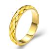 Superventas Europeos y Americanos de Amazon Transfronterizos Anillo de Acero de Titanio Personalizado de 4 mm Anillo Sencillo de Acero Inoxidable con Corte de Rombo Venta al por Mayor