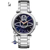 Reloj de Mujer de Cuarzo Azul Hielo Triturado Saturno Vivian Xitiejia de Alta Calidad de Xiaohongshu
