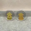 Shenzhen Shuibei Mismo Estilo Oro Puro 999 Tesoro de la Fortuna Aleación Gato de la Suerte Adhesivo Dorado para Teléfono Móvil para Atraer Riqueza Tienda de Oro