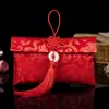 [Fábrica] Tecido de Bordado Brocado coleção de envelopes vermelhos envelope vermelho para dinheiro bolsa de envelope vermelho troco presente de casamento envelope vermelho de casamento