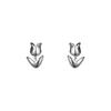Pendientes Nalan S925 de plata esterlina con diseño de tulipán francés simple, con un dulce y artístico diseño M04987
