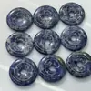 Patrón Azul Hebilla de Paz de 30 mm Moneda Antigua Piedras Naturales Nostálgicas Cuentas Moneda Antigua