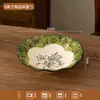 Juego de vajilla de cerámica rústica vintage de lujo ligero con decoración bajo vidriado, tazones y platos para uso doméstico, regalo de inauguración de casa