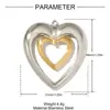 Ojo de Diablo Corazón Flor de Cinco Pétalos Dos Tonos Incrustados de Diamantes Colgante DIY de Acero Inoxidable Aretes de Búho para Mujer Joyería de Acero de Titanio