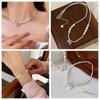 Vento Frio Prata Quebrada Vários Dois Pérola Laço Pingente Colar Pulseira Moda Feminina Luxo Leve Joias de Alta Qualidade Explosões