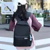 Mochila de Color Puro Tendencia Callejera Estilo Coreano Bolsa de Cosméticos de Viaje Portátil que Reduce la Carga Mochila de Ocio al Aire Libre Estilo Pareja