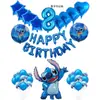 Nuevo Bebé Estrella stitch Dibujo Animado Dibujo Animado traje de globos de aluminio decoración de fiesta de cumpleaños juguetes para niños