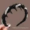Diadema Negra Ondulada con Dientes para Lavarse la Cara, Diseño Alto en la Parte Superior de la Cabeza, Pasador para el Cabello de Mujer, Nuevo Estilo 2026, Inspirado en Chanel, de Alta Gama y Elegante