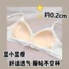 Ropa interior fina para niña estilo japonés sin aro de acero, push-up para busto pequeño, doble tirante, sexy conjunto de brasier de encaje de verano