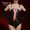 Traje de baño brillante con tiras de encaje, con bloques de color, cordones, sexy, efecto aceitoso, una pieza, medias, bikini, traje de baño para mujer con diseño de ojal y cordones