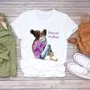 Camiseta de Manga Corta para Mujer Verano Estudiante Talla Europea Comercio Exterior Europeo y Americano 2025 Top Casual Estampado Wish