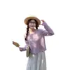 Blusa Leve de Verão para Cobrir, Top de Manga Longa para Proteção Solar do Início do Verão para Mulheres, Camiseta de Estilo Novo, Top Curto de Tricô