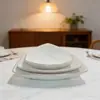 Prato Cerâmico Triangular Criativo para Uso Doméstico, Prato de Salada de Frutas de Alto Valor, Prato Criativo para Bife, Prato Redondo de Cerâmica para Massa