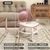 Taburete bajo giratorio con respaldo transparente para sala de estar, asiento suave con ruedas, apto para niños, cómodo para estar sentado mucho tiempo, taburete redondo móvil, disponible para venta al por mayor