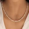 Cross-Border de camada única imitação colar de pérolas nicho feminino ins estilo oval colar de pérolas simples all-match clavicle chain
