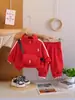 Ropa para Niños 2025 Primavera Nuevo Fresco y Guapo Estilo Deportivo Casual Conjunto de Sudadera con Capucha Estilo Coreano Conjunto de Dos Piezas Moderno para Niños y Niñas