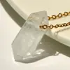 Collar Colgante Hexagonal de Cristal Más Vendido de Amazon para Mujer, Collar de Ágata de Cuarzo Rosa de Alta Gama Dorado Que No Se Desvanece