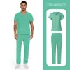 Ropa de Trabajo para Hospital, Doctor, Enfermera de Talla Europea para Hombre Ropa Lavable a Mano Ropa de Enfermera Ropa de Trabajo Uniforme de Enfermera para Salón de Belleza