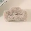 Pinza de Garra Cuadrada de Pelo Sintético de Visón para Otoño e Invierno, Pinza de Tiburón de Peluche Hecha a Mano de Alta Gama, Pinza de Garra Grande para el Cabello, Accesorios para el Cabello al por Mayor
