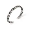 Pulsera Abierta Trenzada Retorcida Retro Europea y Americana Pulsera Electrochapada de Aleación Pulsera Antigua Hip-Hop para Hombre Personalizada al por Mayor