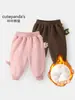 Pantalones de Forro Polar Kaka Panda para Niños Ropa de Invierno para Niños Pantalones Cálidos de Invierno para Niñas Bebé Bebé Pantalones de Niños para Otoño e Invierno