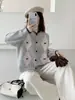 Cárdigan de Punto con Lazo Tridimensional de Estilo Coreano y Forma de Diamante para Mujer, Estilo Perezoso de Otoño e Invierno, Suéter Abrigo Suave y Elegante