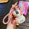 Nuevo Llavero de Instrumento Musical de Gato de Cuero, Lindo Colgante de Bolso de Cuero de Gatito de Dibujos Animados para Piano, Pequeño Regalo Exquisito